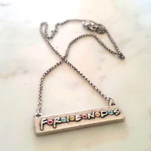 Alex and Ani FRIENDS Logo Bar Necklace - Rafaelian Silver Finish